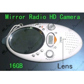 Bathroom Spy Radio With Mirror Hidden HD Bathroom Spy Camera Motion Detection DVR 32GB